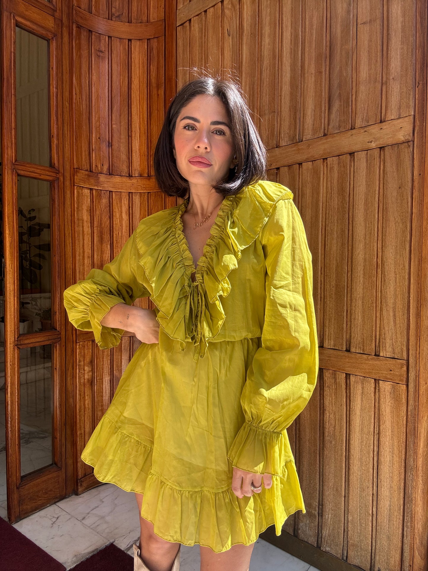 Abito boho chic lime