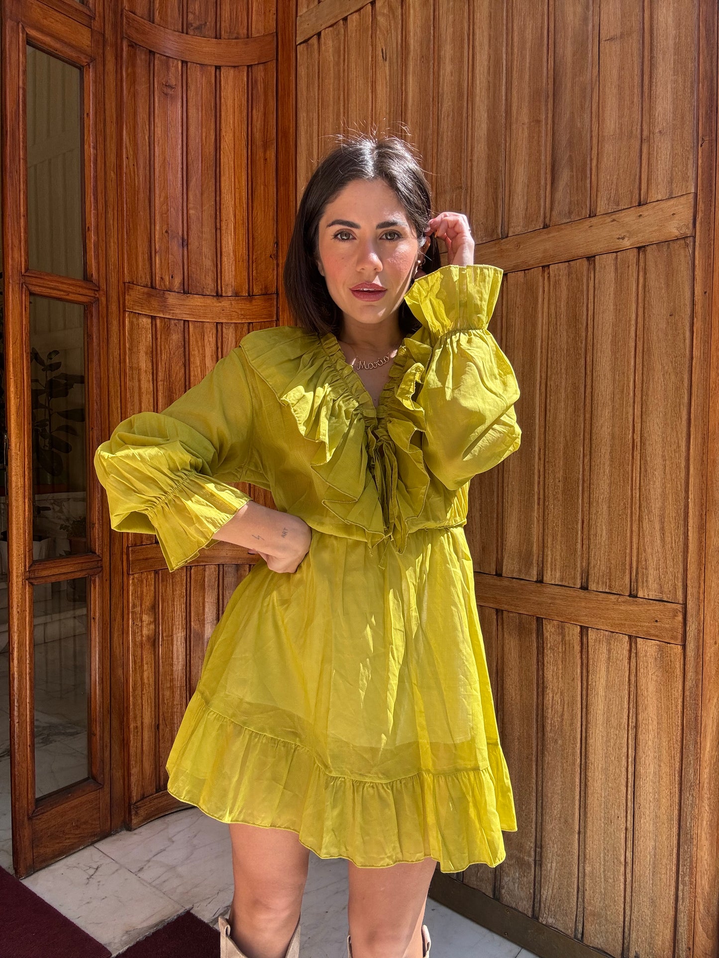 Abito boho chic lime