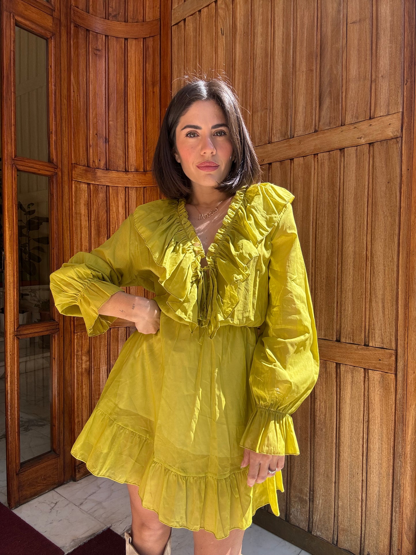 Abito boho chic lime