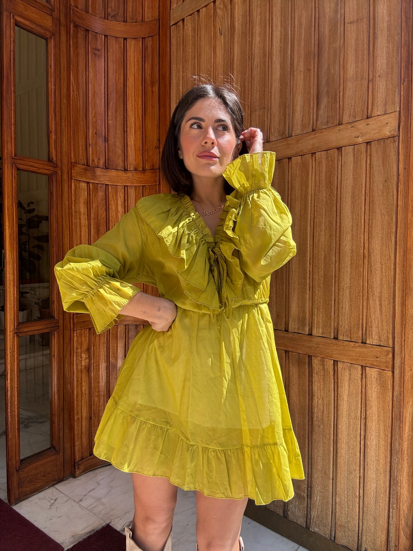 Abito boho chic lime
