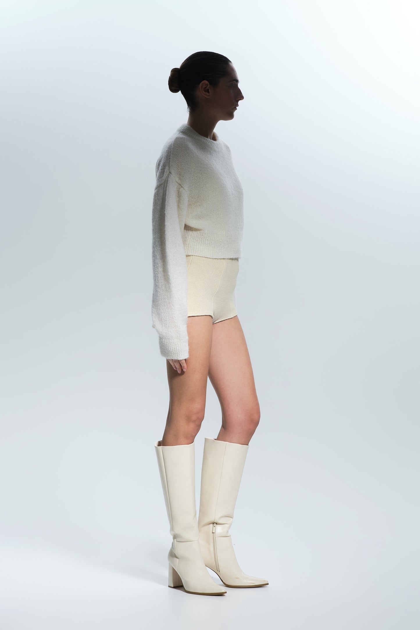 Maglione crop panna